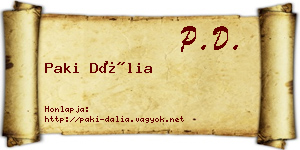 Paki Dália névjegykártya